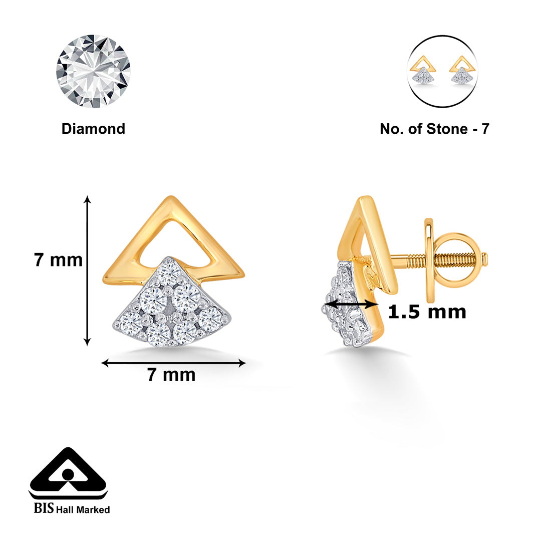 trevaya shine gold & diamond stud earring
