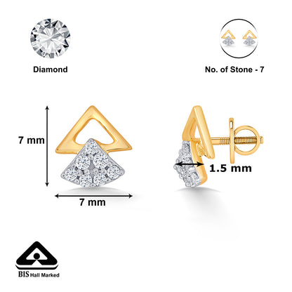 Trevaya Shine Gold & Diamond Stud Earring