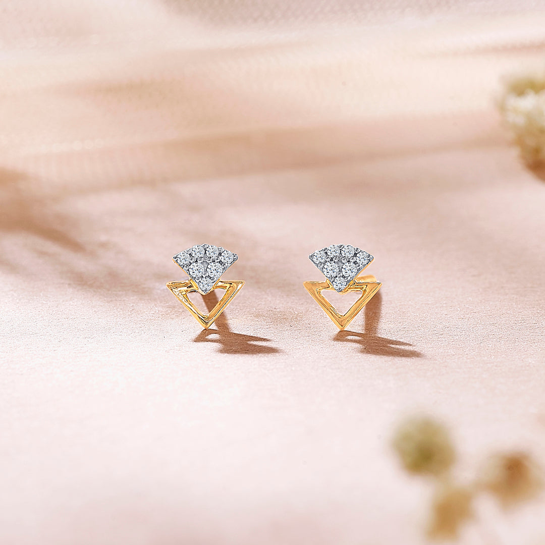 trevaya shine gold & diamond stud earring
