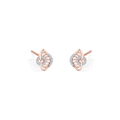 Gleaming Vortex Rose Gold Stud Diamond Earring For Woman