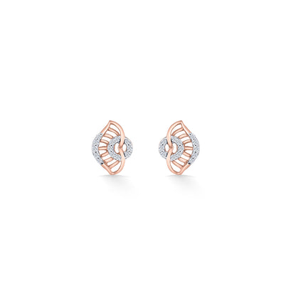Gleaming Vortex Rose Gold Stud Diamond Earring For Women