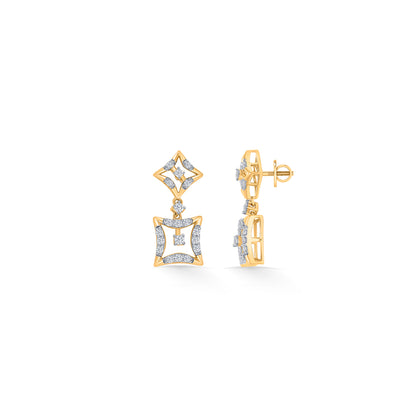 Twilight Tesseract Gold & Diamond Earring