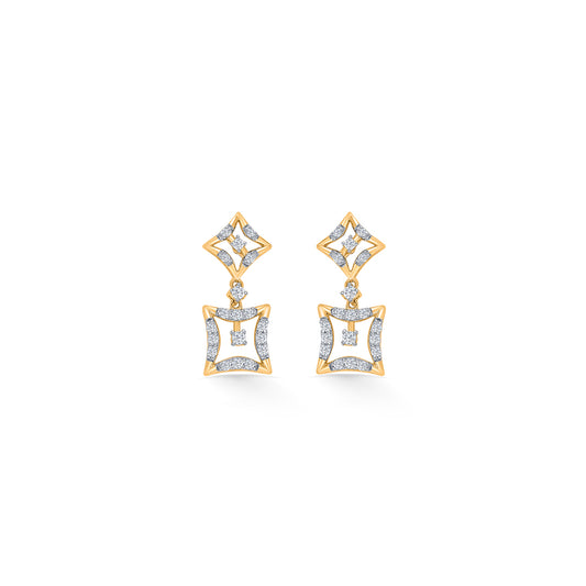Twilight Tesseract Gold & Diamond Earring