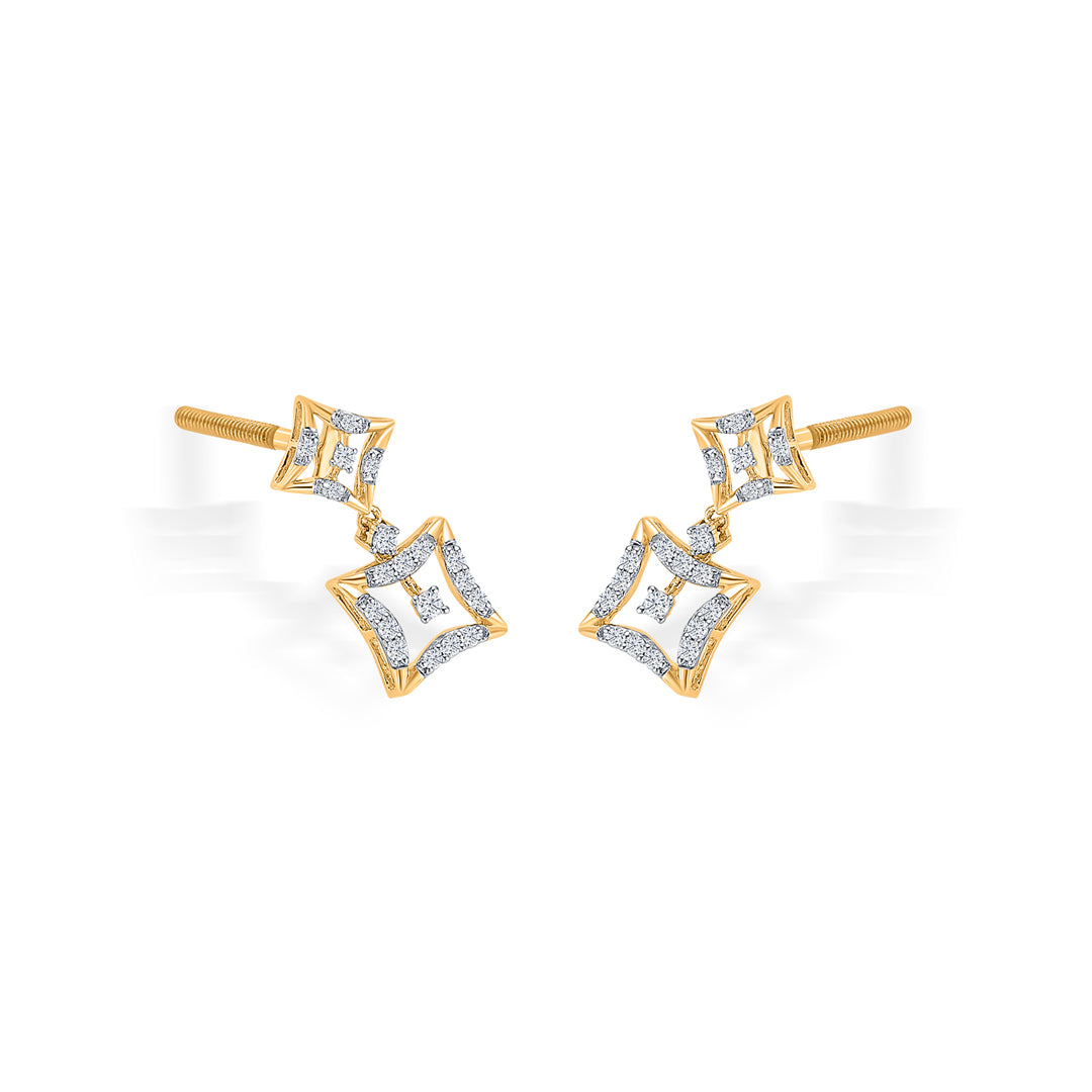 twilight tesseract gold & diamond earring