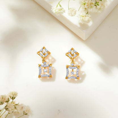 Twilight Tesseract Gold & Diamond Earring