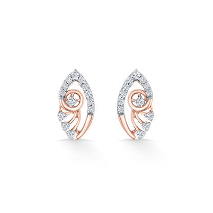 Blossom Veil Rose Gold Stud Diamond Earring For Women