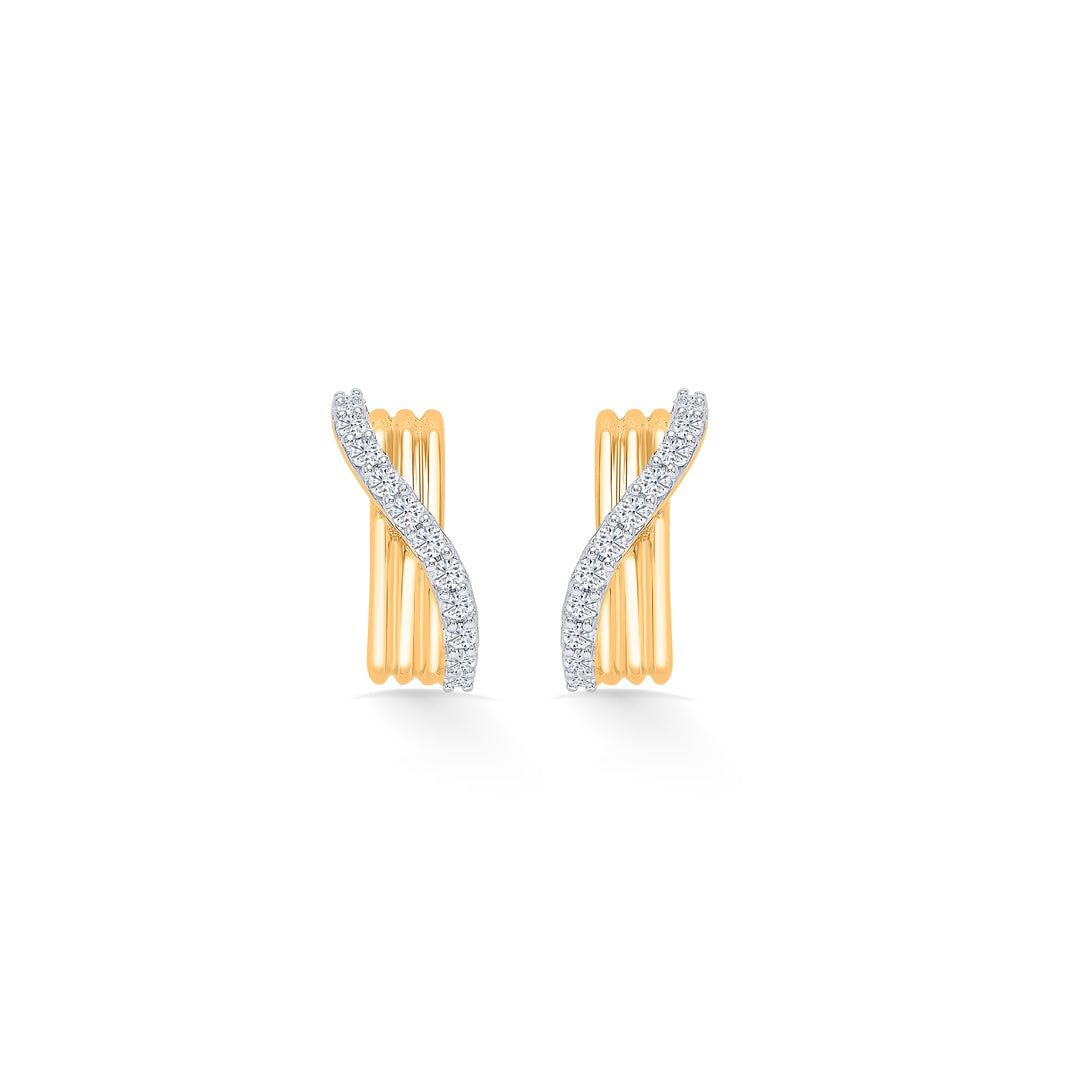 Vervena Twist Gold & Diamond Earring