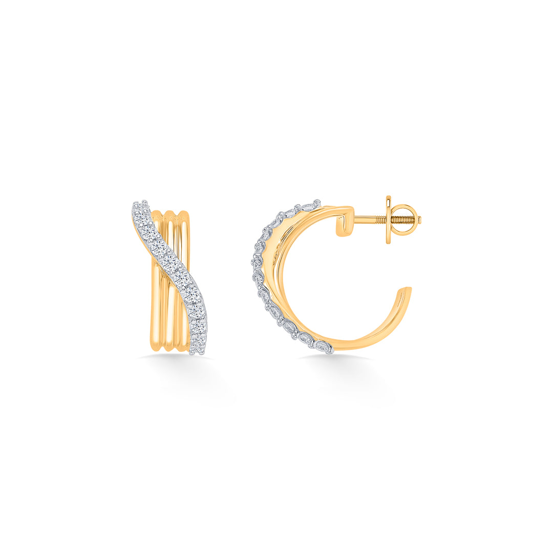 vervena twist gold & diamond earring