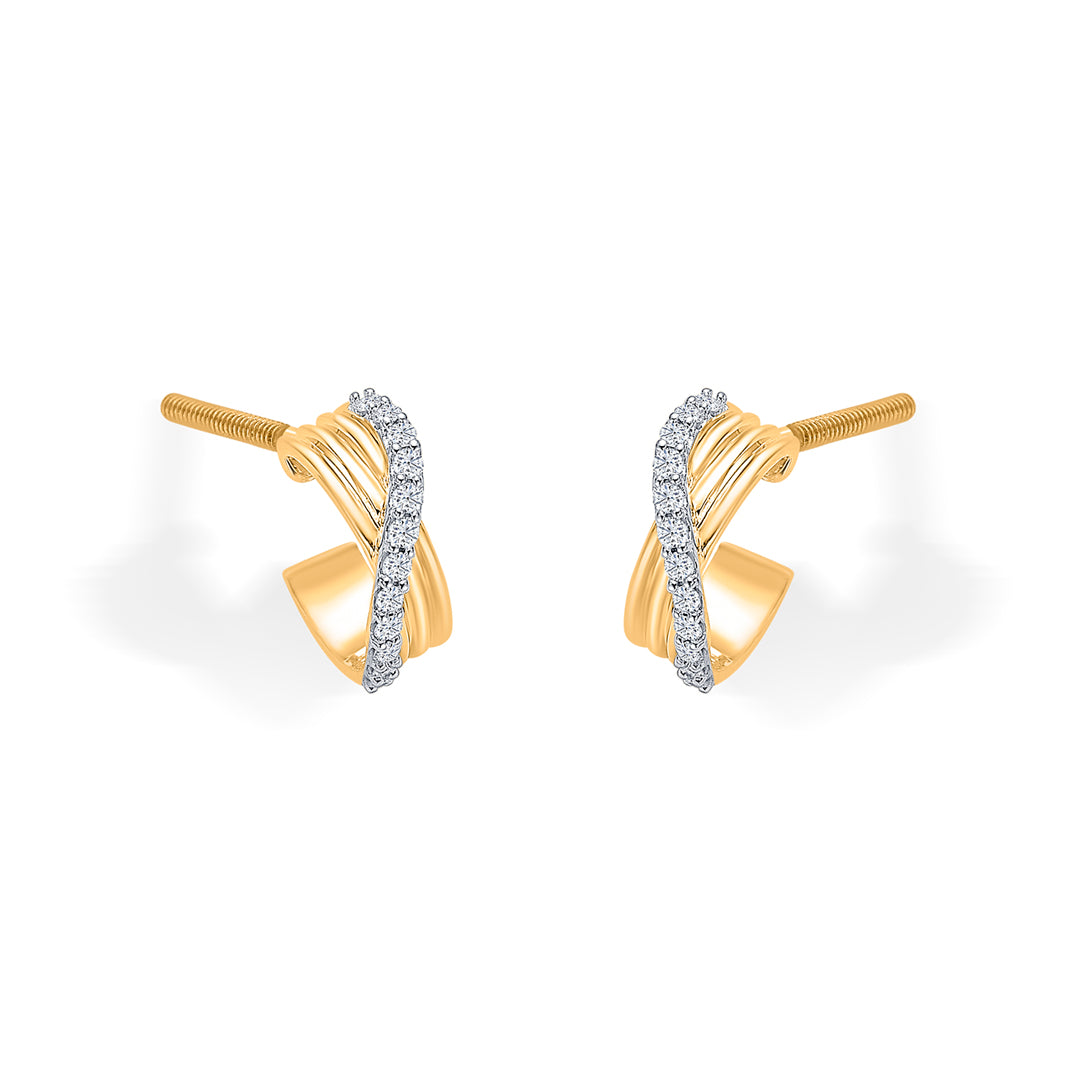 vervena twist gold & diamond earring
