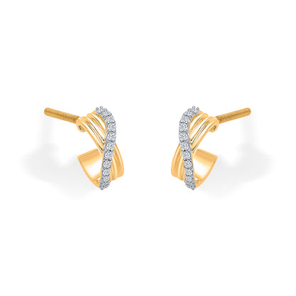Vervena Twist Gold & Diamond Earring