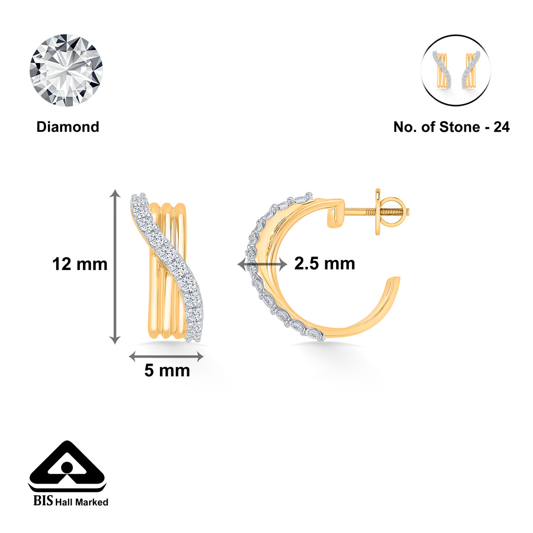 vervena twist gold & diamond earring