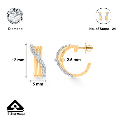 Vervena Twist Gold & Diamond Earring