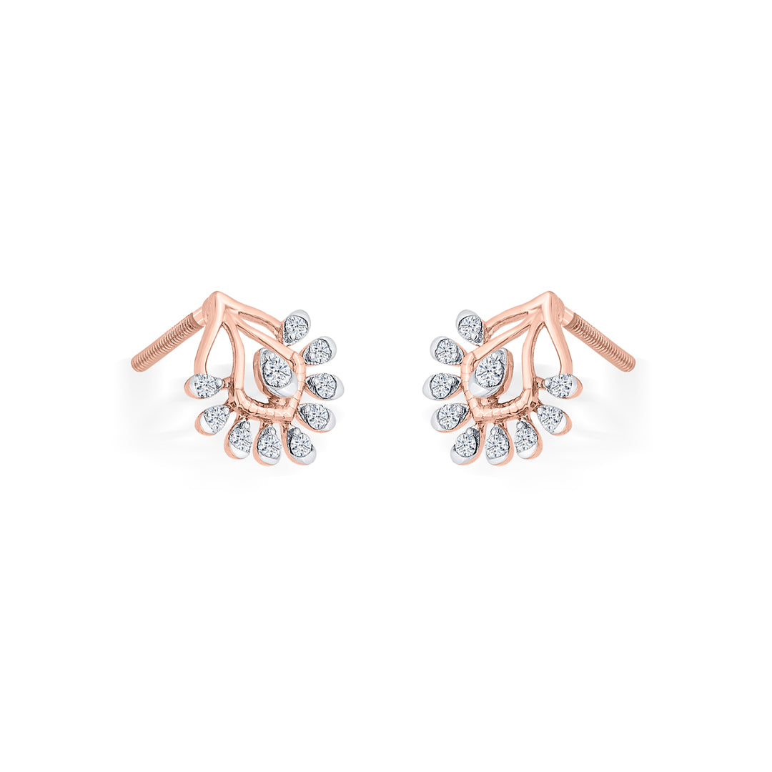 crystal canopy rose gold stud earring for woman