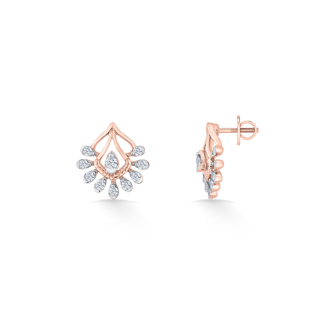 crystal canopy rose gold stud earring for woman