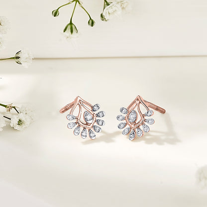 Crystal Canopy Rose Gold Stud Earring for Woman