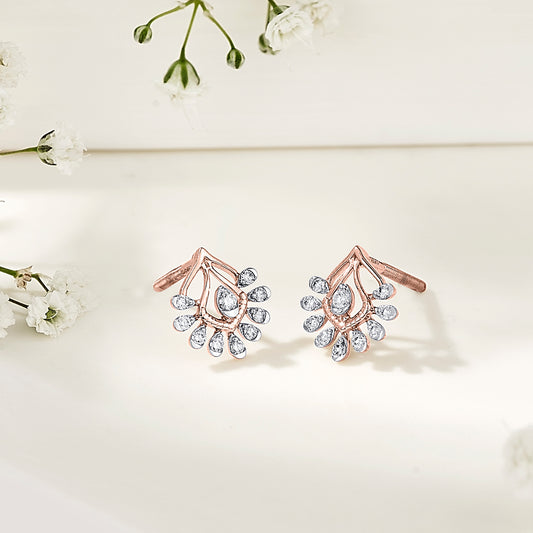Crystal Canopy Rose Gold Stud Earring for Woman
