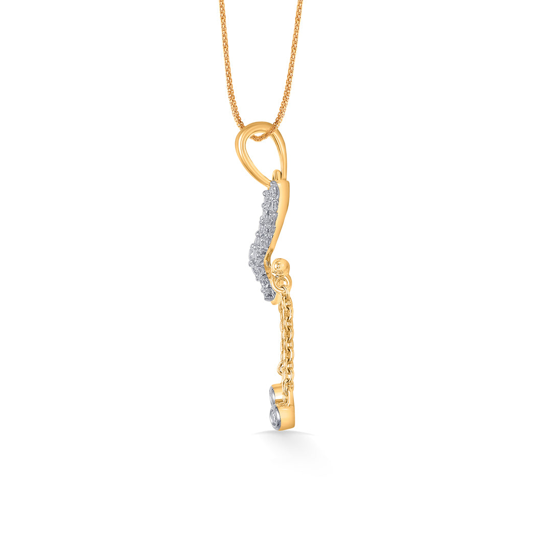 vrindavan melody classic gold and diamond pendant for women