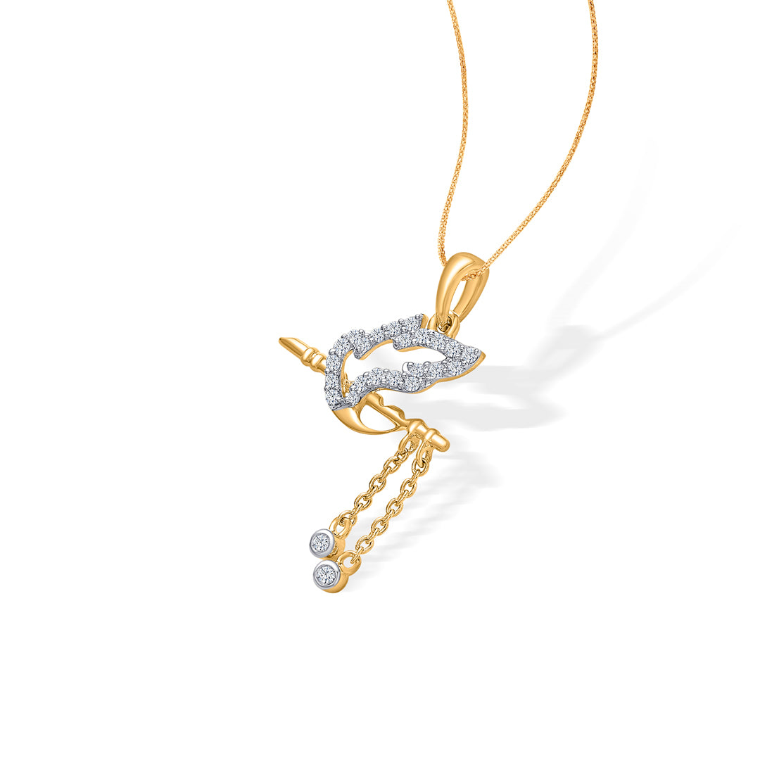 vrindavan melody classic gold and diamond pendant for women