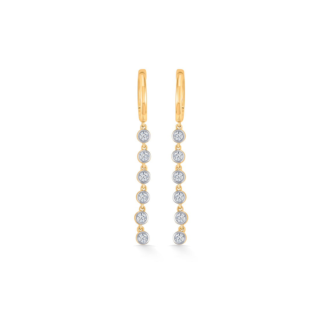 Sequenced Gold & Diamond Earring For Women