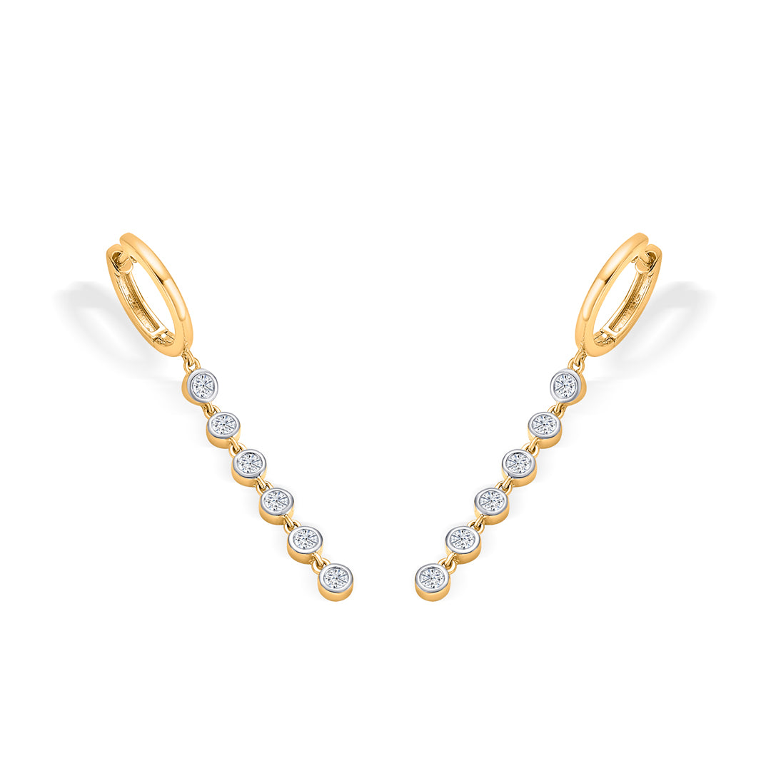 sequenced gold & diamond earring for women