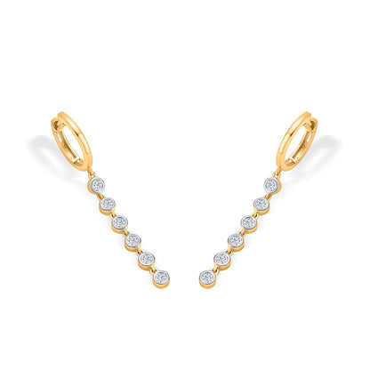 Sequenced Gold & Diamond Earring For Women