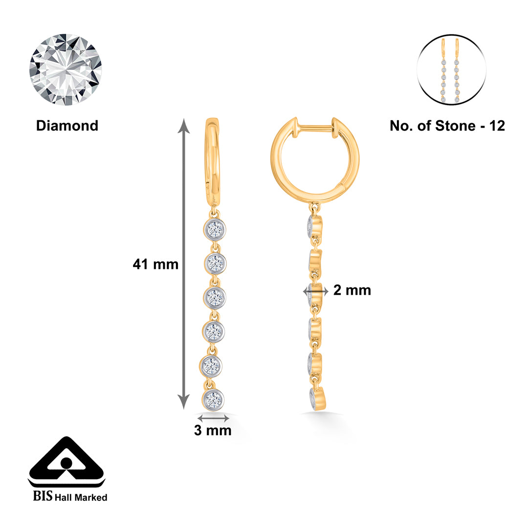 sequenced gold & diamond earring for women