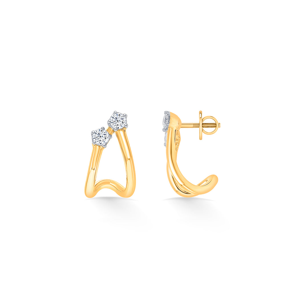 radiant gold & diamond earring for women