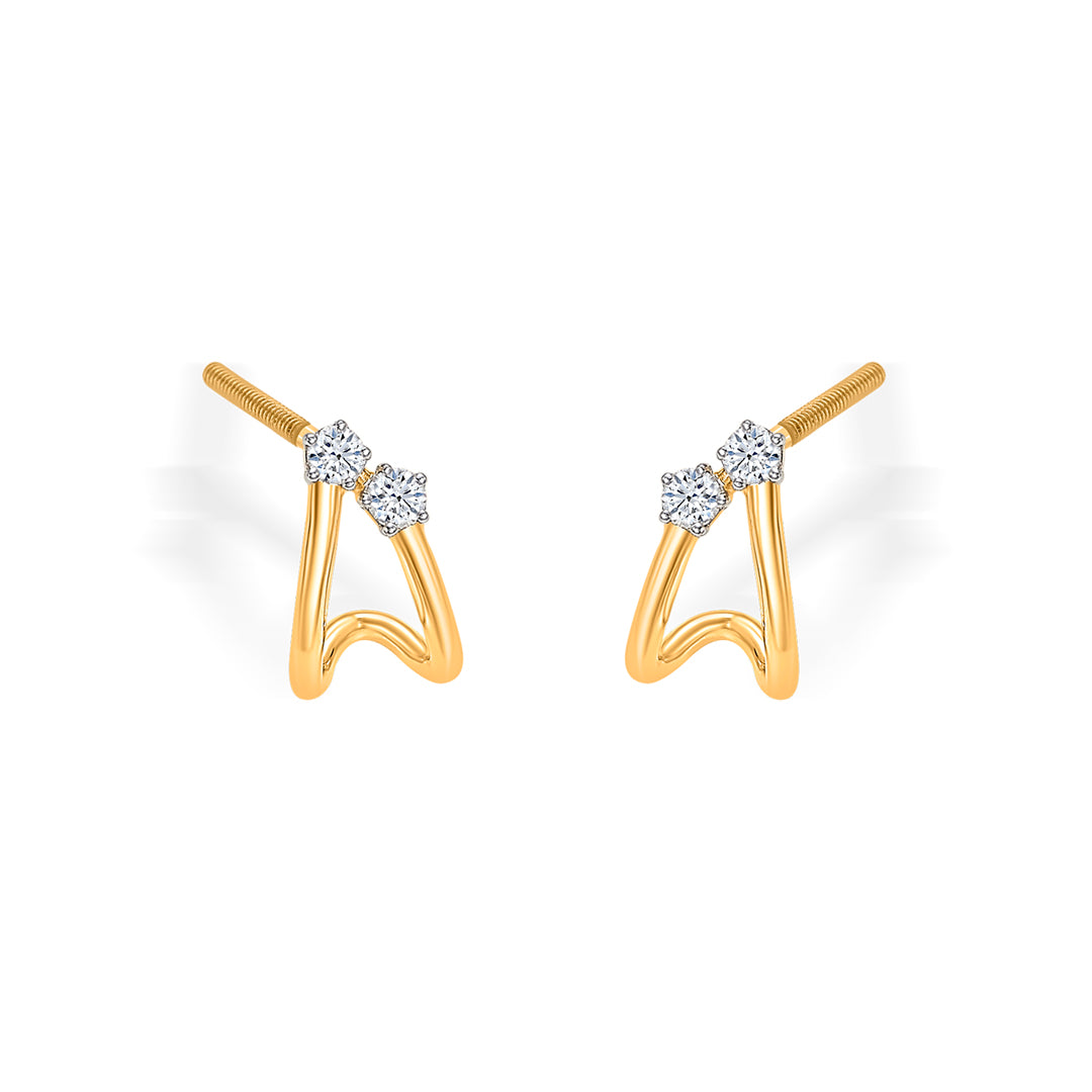 radiant gold & diamond earring for women