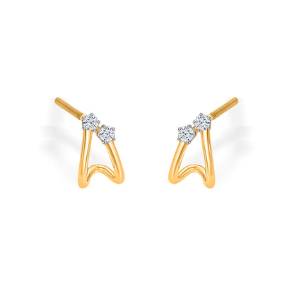 Radiant Gold & Diamond Earring For Women