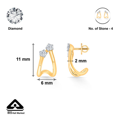 Radiant Gold & Diamond Earring For Women