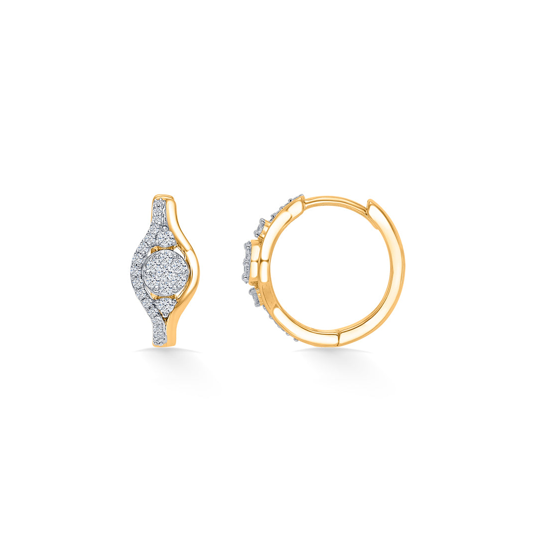 clyra arc gold & diamond earring
