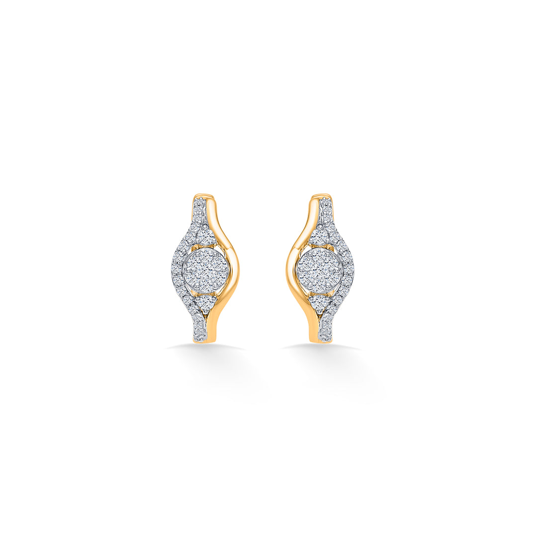 Clyra Arc Gold & Diamond Earring