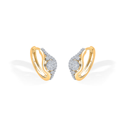 Clyra Arc Gold & Diamond Earring