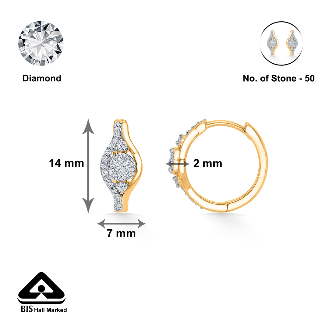 clyra arc gold & diamond earring