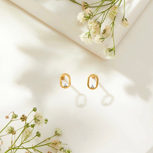 Eclipse Gold & Diamond Earring For Women