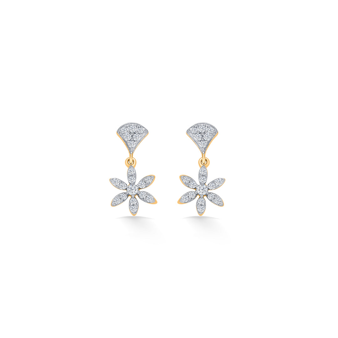 FLoral Gold & Diamond Earring For Women