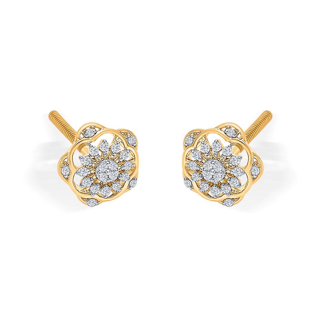diamond bloomlet gold & diamond earring
