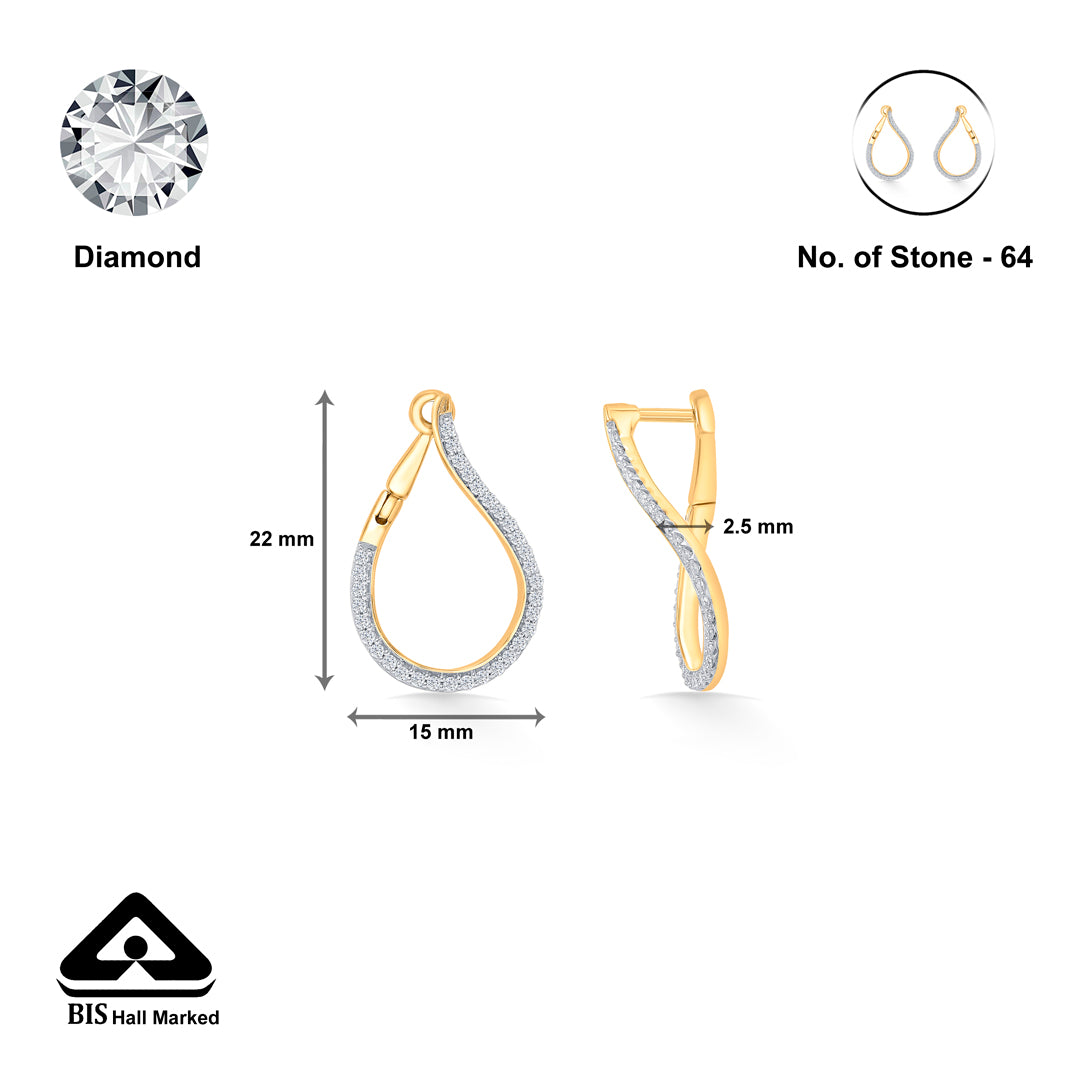 dew whisper gold & diamond earring