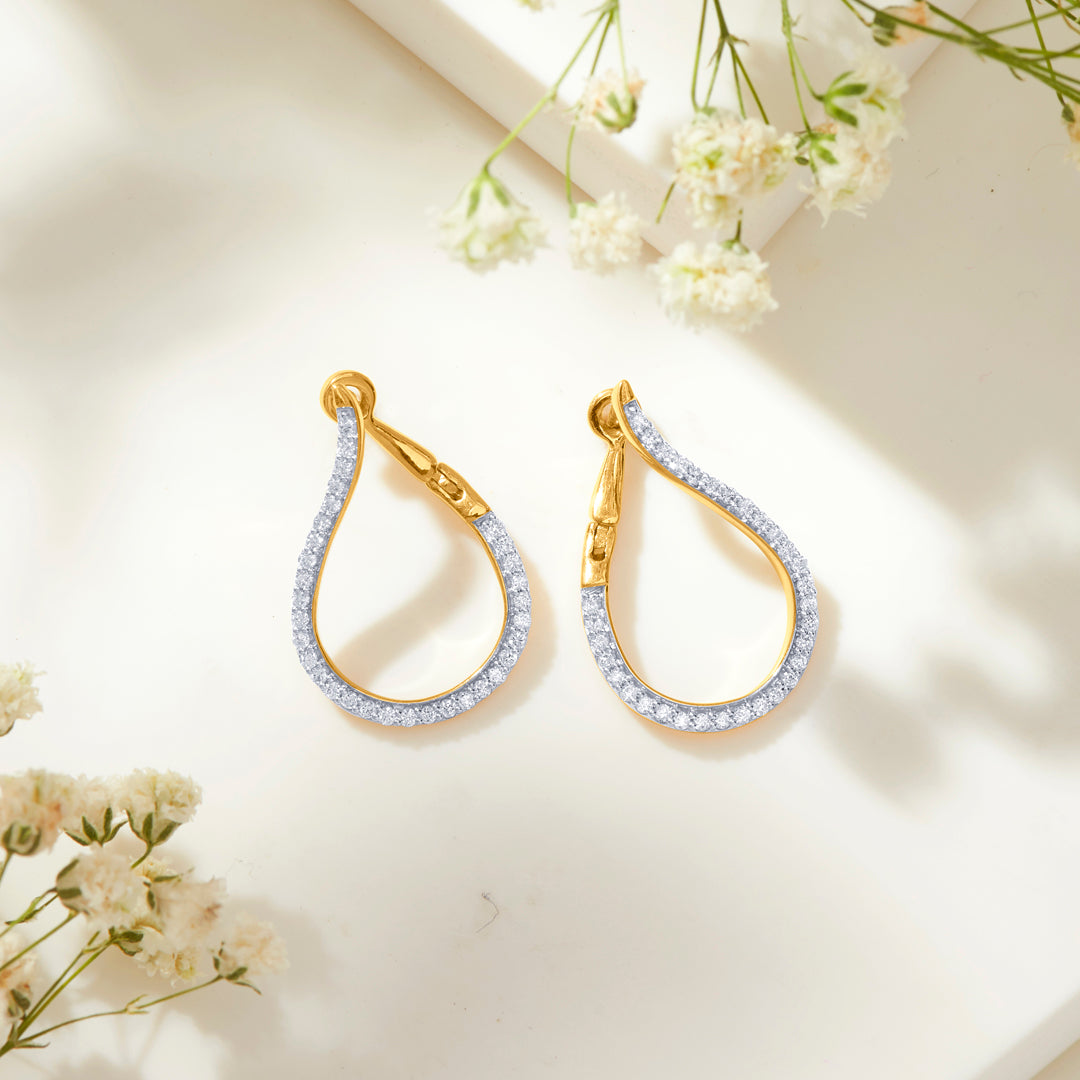 dew whisper gold & diamond earring