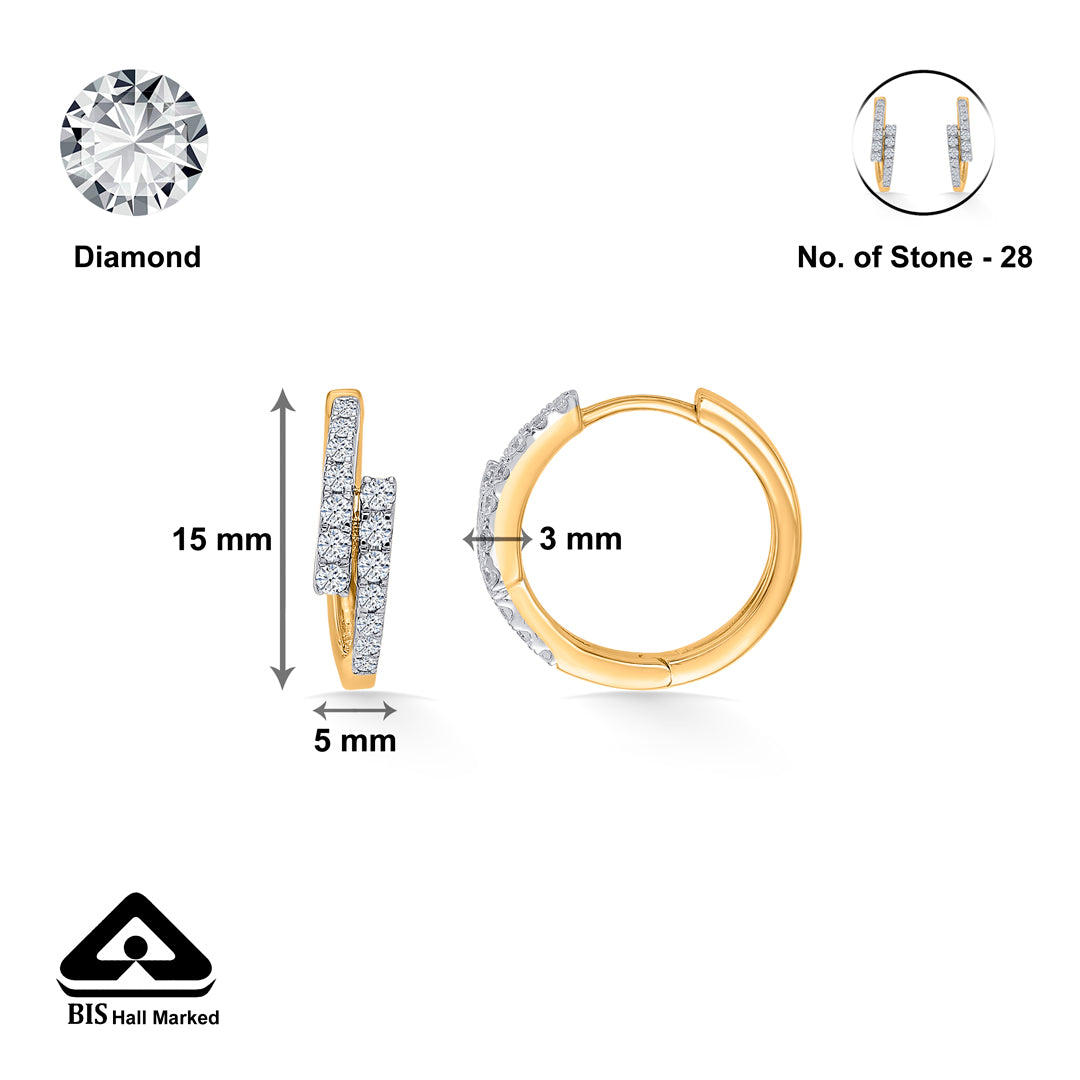 radiant circle gold & diamond earring for women