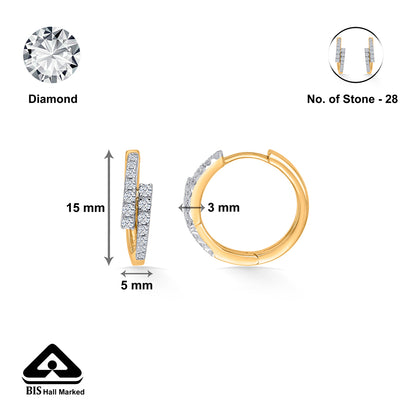 Radiant Circle Gold & Diamond Earring For Women