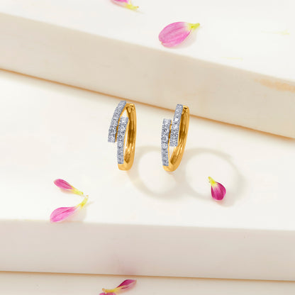 Radiant Circle Gold & Diamond Earring For Women