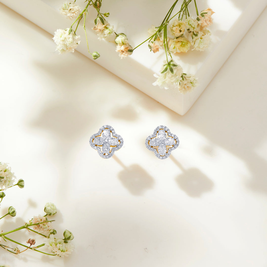 Eternal Gleam Gold Stud Earring For Women