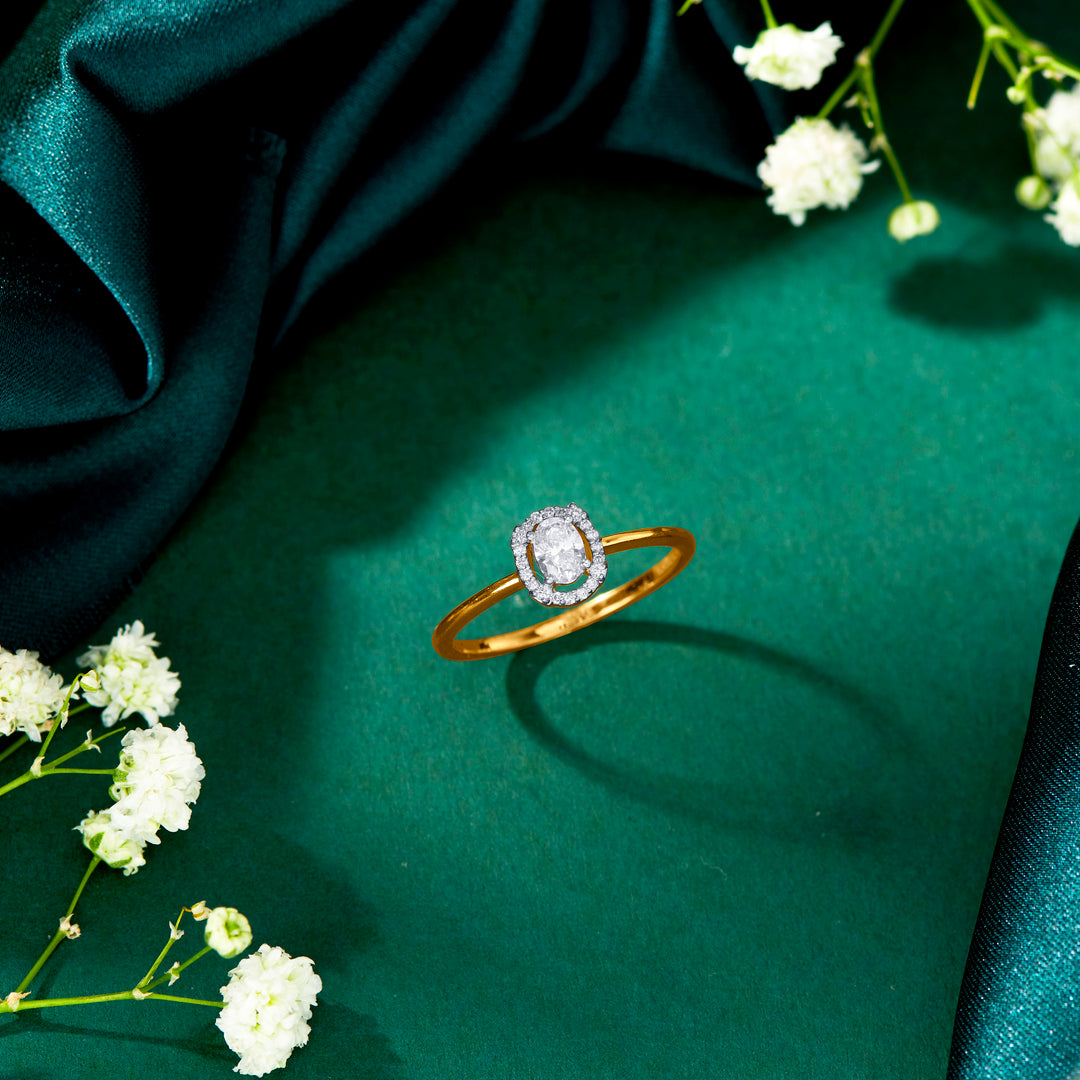 Diamond Essence Gold Ladies Ring For Women