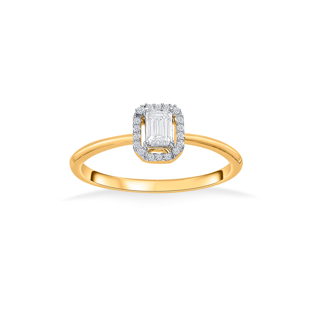 Pixel Glow Gold Ladies Ring For Women