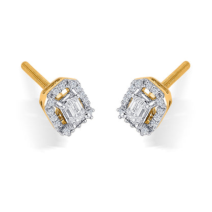 Urban Edge Gold Stud Earring For Woman