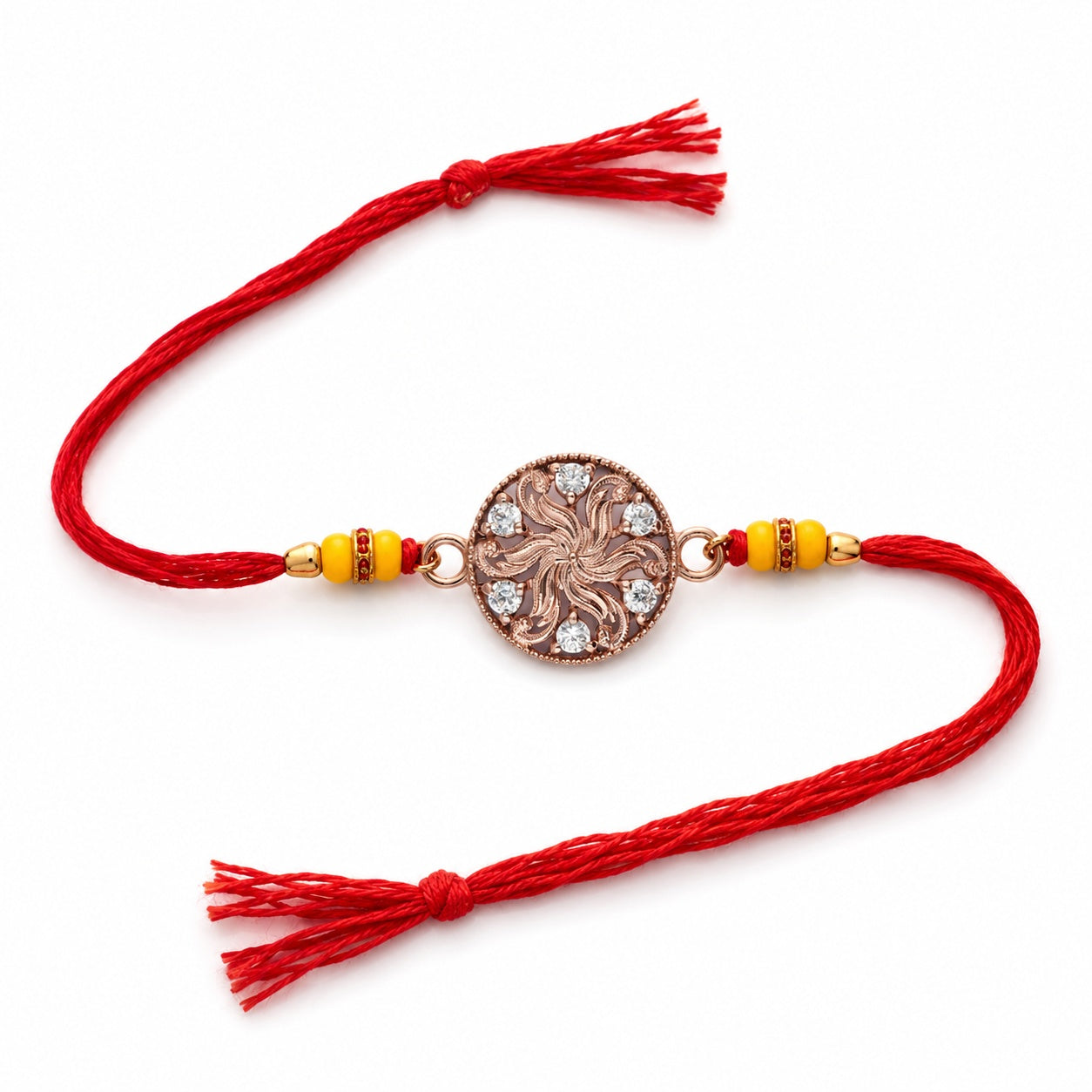 Seraphina Rose Gold Coated Silver Rakhi