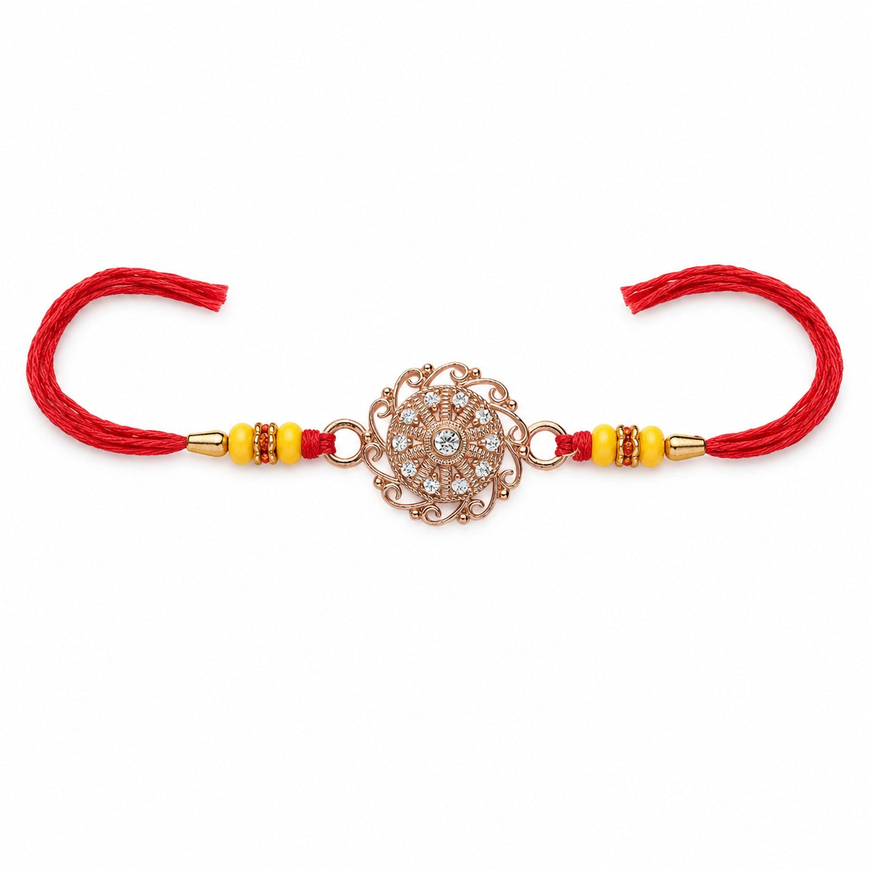 Mangalya Rose Gold Coated Silver Rakhi