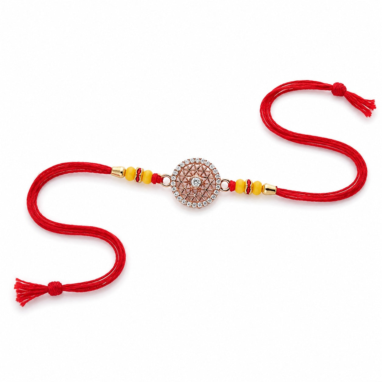 Radiant Loop Rose Gold Coated Silver Rakhi