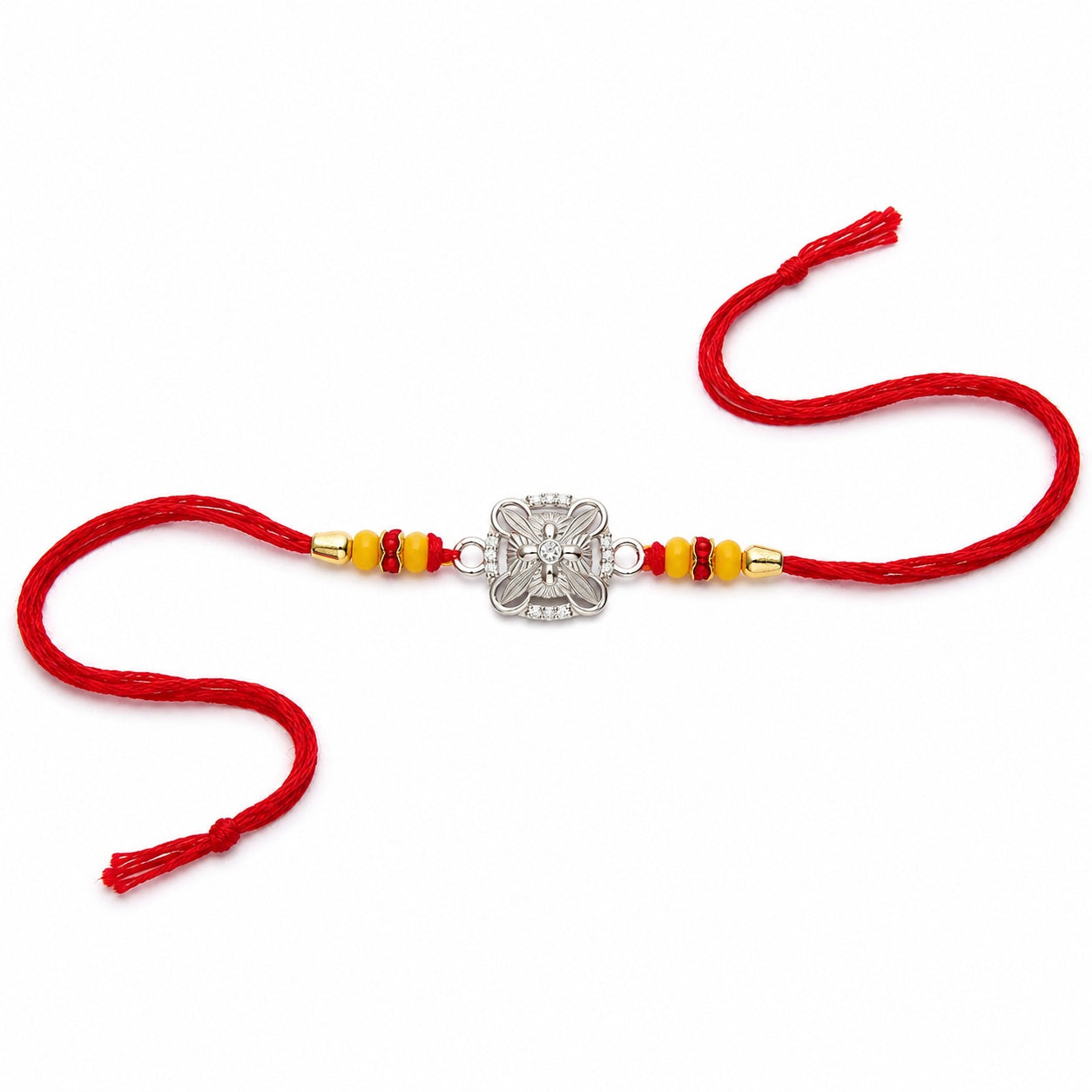 Petal Spark Silver Rakhi
